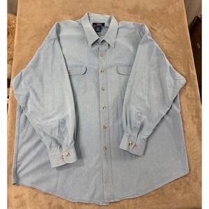 Five Brother By Sapko Ineternational Chambray Flannel Shirt Men 3X blue L/S EUC